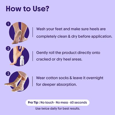 Aravi Organic AHA BHA Foot Roll-on 5% Lactic Acid 2% Glycolic Acid Urea Free for Cracked Heels 50 ml - Foot Care