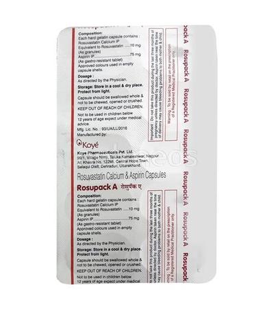 Rosupack A 10/75mg Capsule 10'S - High Cholesterol-Dys
