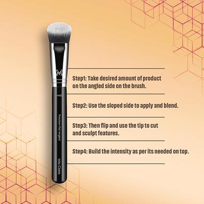 Miss Claire M42 - Precision Flat Angled Brush (Chrome) 1's - Face Brush