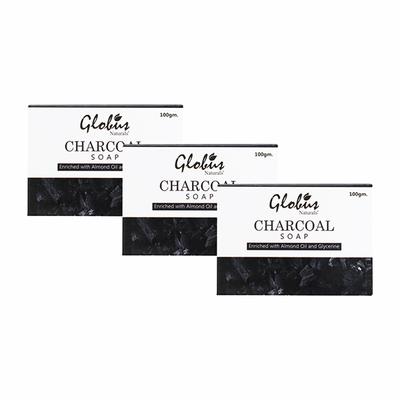 Globus Naturals Charcoal Soap (Pack of 3) 300 gm - Soaps