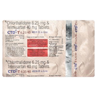 CTD T 6.25/40mg Tablet 15'S - Hypertension-Ang