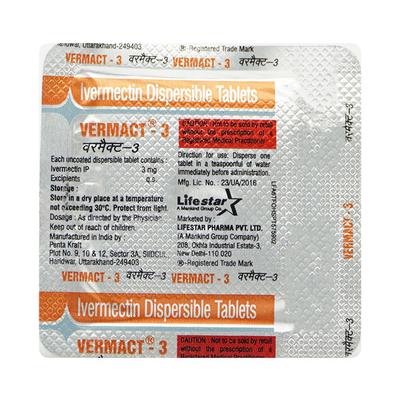 Vermact 3mg Tablet - Parasitic Worms-Ant