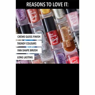 Blue Heaven Bling Nailpaint 201 (Desert Nude) 8 ml - Nail Polish