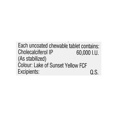 Chekbak D3 Orange Flavour Chewable Tablet 4'S - Supplements-Vit