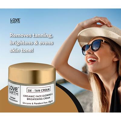 Love Earth De-Tan Moisturizing Cream With Aloe Vera & Sandalwood Extract 50 gm - Lotions & Creams