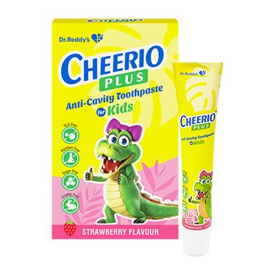 CHEERIO PLUS STRAWBERRY FLAVOUR KIDS ANTI CAVITY Tooth Paste 75g - Oral Care - P-Mou