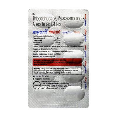 MYORIL MAXX Tablet 10's - Muscle Cramps/Spasticity-Mus