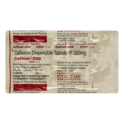 CEFIVOT 200 Dispersible tablet 10's - Bacterial Infections-Cep