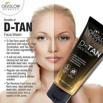 Oxyglow Herbals D-Tan Face Wash Helps Removes Tan and Dirt, Brightening and Glowing Skin 100 gm - Face Wash & Cleansers