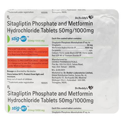 STIG MT 50/1000 Tablet 15's - Diabetes-Ant