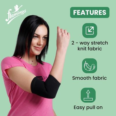 Flamingo Elbow Support (OC - 2021) (L) - Black - Abdomen/Neck/Arm/Elbow Supports