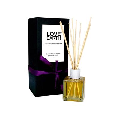Love Earth Premium Reed Diffuser Lemongrass Long-Lasting Fragrance 30 ml - Diffuser