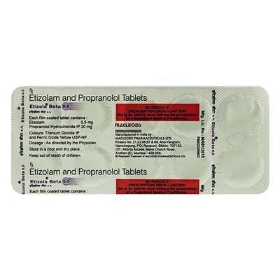 Etizola Beta 0.5mg Tablet 10'S - Anxiety-Anx
