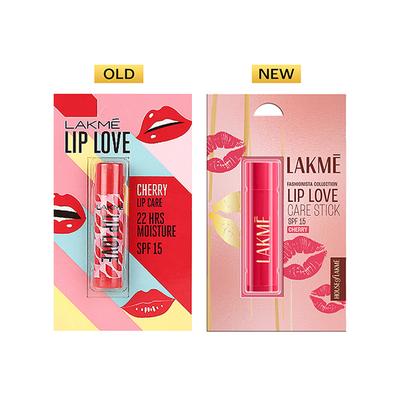 Lakme Lip Love Cherry Lip Care 22 Hrs Moisture Spf 15 4.5Gm - Lipsticks