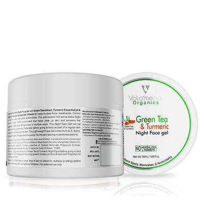 Volamena Night Face Gel - Green Tea & Turmeric 50 ml - Face Gels