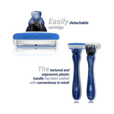 Zlade Armour III Triple-Blade Razor for Men - 1 Razor Handle + 4 Cartridges Broad Lubricating Strip with Aloe Vera 1's - Razors & Cartridges
