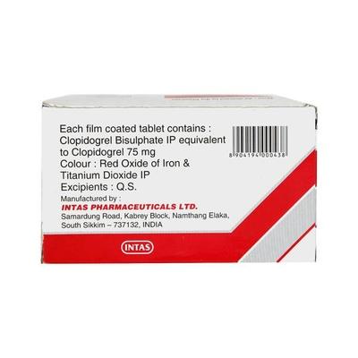 Clavix 75mg Tablet 15'S - Blood Clot-Ant