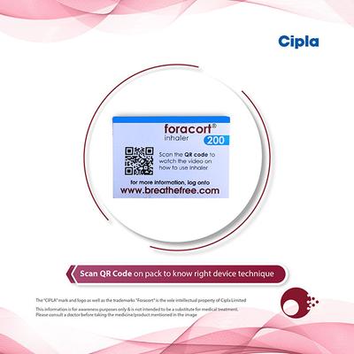 Foracort 200 with Dose Counter 120MD Inhaler 7.2g - Asthma/COPD-Ast