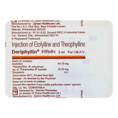 Deriphyllin Injection 2ml - Asthma/COPD-Ast
