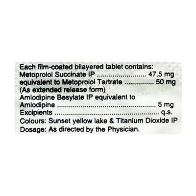 Metolar AM 50mg Tablet 10'S - Hypertension-Bet