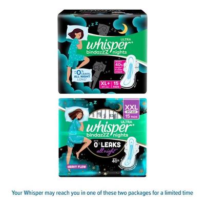 Whisper Ultra Bindazzz Nights Sanitary Pads (XXL) 15's (Buy 2 Get 1 Free) - Sanitary Napkins