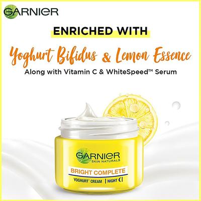 Garnier Skin Natural Bright Complete Night Cream - Yogurt 18 gm - Night Cream