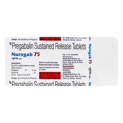 Nurogab 75mg Tablet 10'S - Neuropathic Pain-Dru