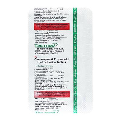 CLOTAS PLUS Tablet 15's - Anxiety-Anx