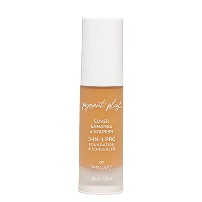 Pigment Play 3-In-1 Foundation & Concealer- Cover + Enhance + Nourish - 07 Sand Beige 30 ml - Foundation