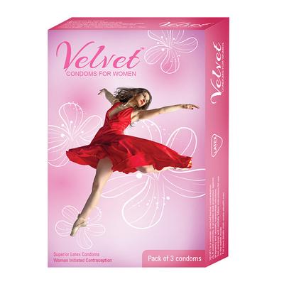 Moods Velvet Condom - Women 3's - Plain/Flavoured Condoms