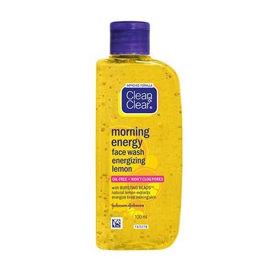 Clean & Clear Morning Energy with Vitamin E Removes Oil Face Wash - Lemon Fresh with Cooling Menthol 100ml - Face Wash & Cleansers