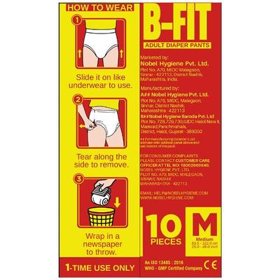 B-Fit Adult Tape Diaper (M) 10's - Adult Diapers & Pads
