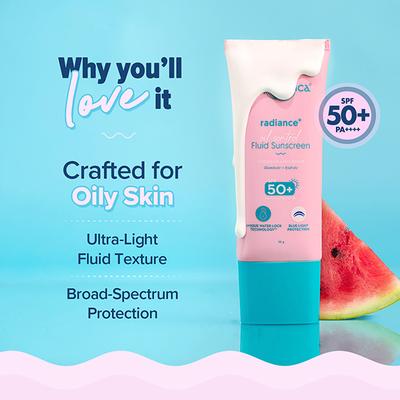 Aqualogica Radiance+ Oil Control Fluid Sunscreen for Oily Skin 50 gm - Body Sunscreen