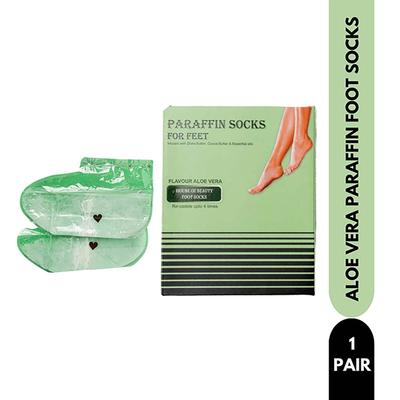House of Beauty Aloe Vera Paraffin Foot Socks For Home Pedicure To Smoothen Cracked Heels (1Pair) 1's - Manicure & Pedicure Kits