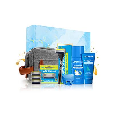 Letsshave Pro 6 Plus Lite Premium Gift Set 6 Blade Razor with Cartridges, Travel Cap, Shave Foam, After Shave Balm and Travel Bag Complete Shaving Kit for Men 1's - Razors & Cartridges
