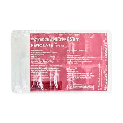 FENOLATE 500mg Tablet 10's - Auto Immune Disease-Imm