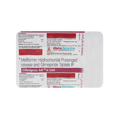 GLIMIPREX MF 4/500 Tablet 10's - Diabetes-Ant