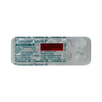 Topirol 25mg Tablet 10'S - Epilepsy/Convulsion-Ant