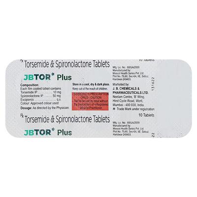 JBTOR PLUS 10 Tablet 10's - Hypertension-Diu