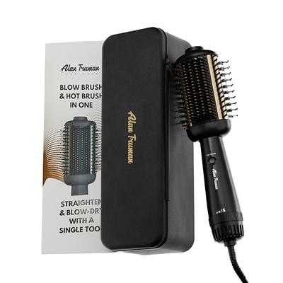 Alan Truman Blow Styling Brush-Blow Dryer Brush+Hair Straightener Hot Brush in One with Storage case 1's - Rollers & Curlers
