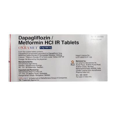 Oxramet 5/1000Mg Tablet 14's - Diabetes-Ant