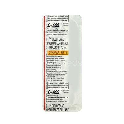 Dynapar SR 75mg Tablet 10'S - Pain relief-Nsa