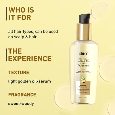 Plum Moroccan Argan Oil Miracle Oil-Serum for Hair & Scalp 100% Vegan 100 ml - Hair Oils