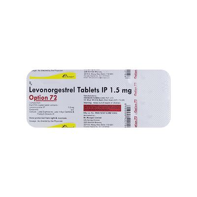 OPTION 72 Tablet 1's - Contraception-Ora