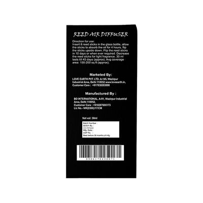 Love Earth Premium Reed Diffuser Orange Natural Long-Lasting Fragrance 30 ml - Diffuser