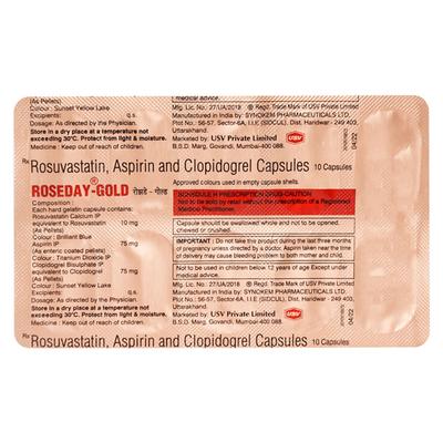 Roseday Gold 10mg Capsule 10'S - Blood Clot-Ant
