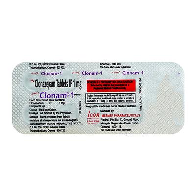 Clonam 1mg Tablet 10'S - Anxiety-Anx