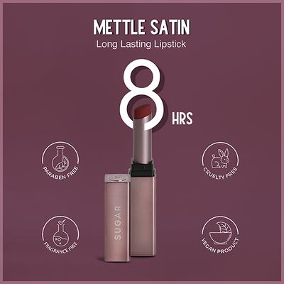 SUGAR Cosmetics Mettle Satin Lipstick - 03 Emma (Reddish Brown) 2.2 gm - Lipsticks