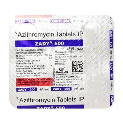 Zady 500mg Tablet 5'S - Bacterial Infections-Mac
