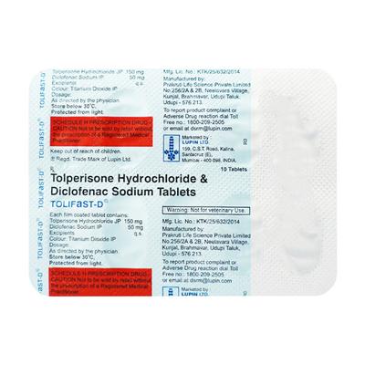 Tolifast D Tablet 10'S - Muscle Spasm-Mus